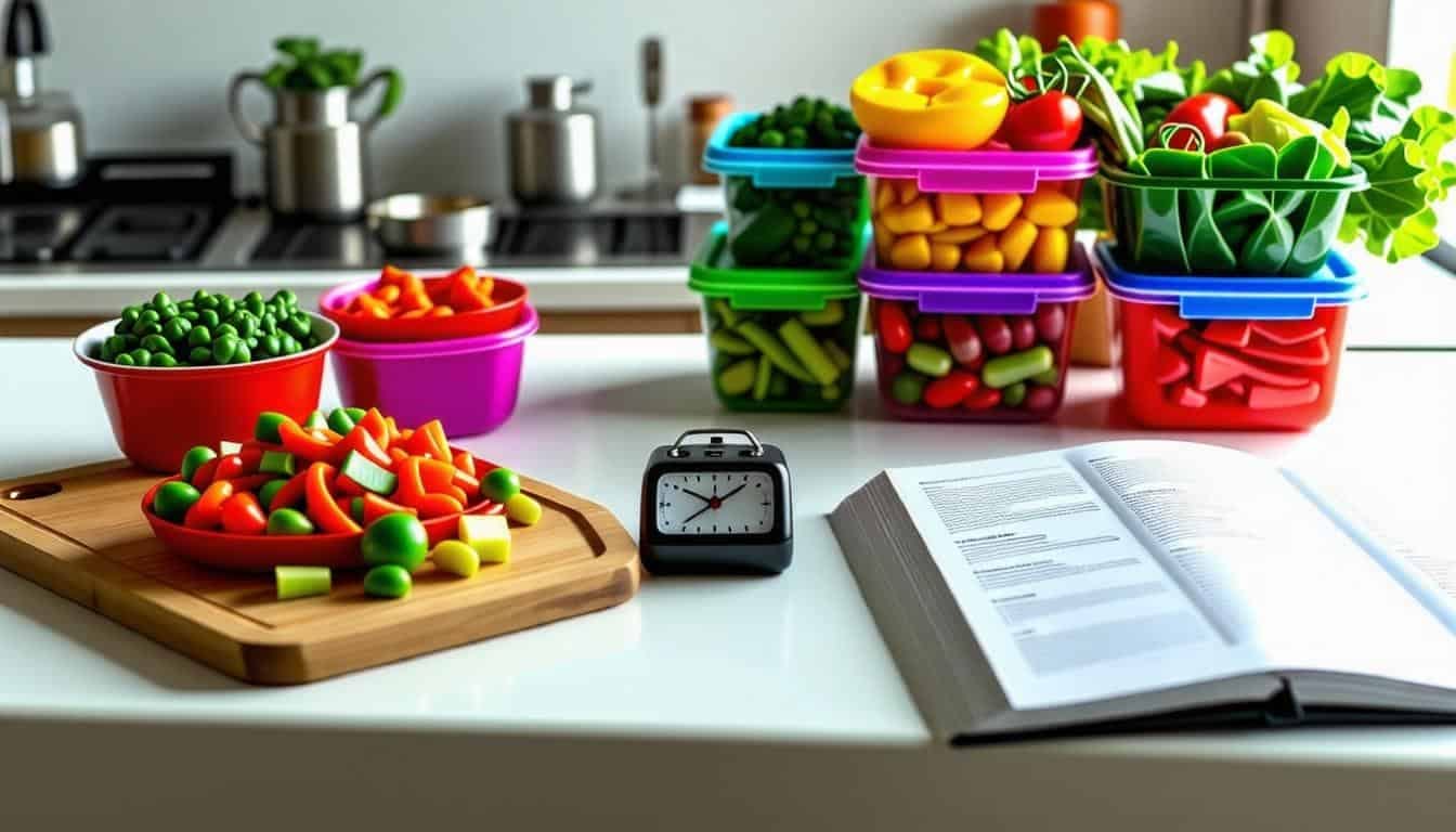 11+ Genius Kitchen Hacks You Wish You Knew Sooner 2 a clock next to a table with food - meal prep kitchen hack