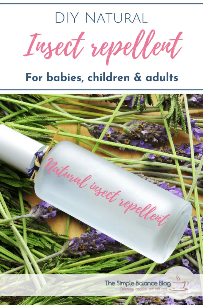 DIY Natural Insect Repellent - for babies, children and adults 11 a bottle of insect repellent on a table