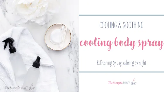 Cooling Body Spray - 3 homemade solutions that soothe your skin 1 a white flower next to a bottle of liquid