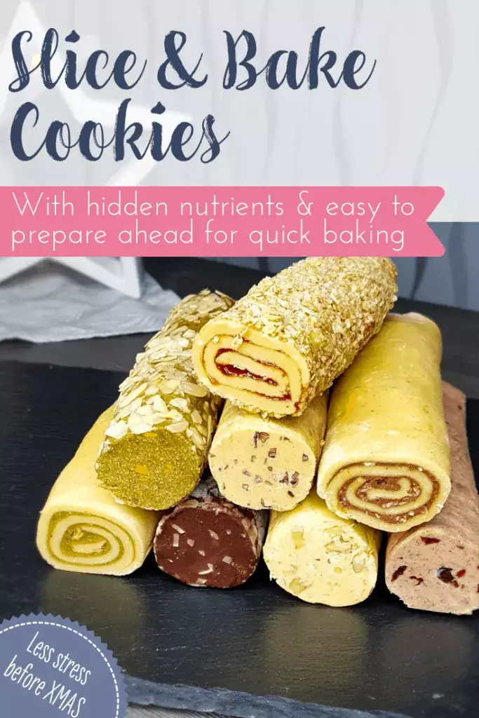 Healthier slice and bake cookies Pinterest image