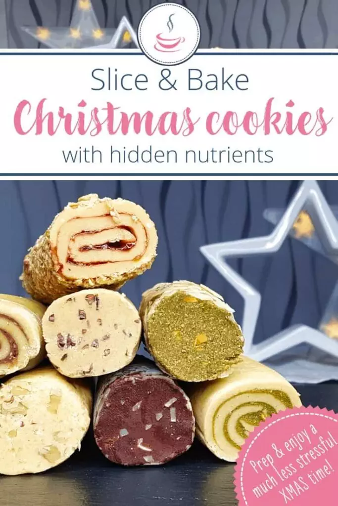 Healthier slice and bake cookies Pinterest image