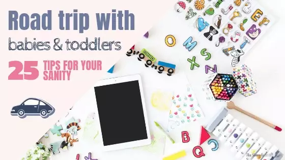 25 handy tips: Road trip with babies & toddlers 47 a tablet and toys on a table