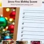 Stress-free holiday planning guide with a festive checklist and cheerful Christmas decorations.