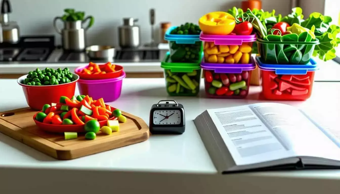 11+ Genius Kitchen Hacks You Wish You Knew Sooner 3 a clock next to a table with food - meal prep kitchen hack