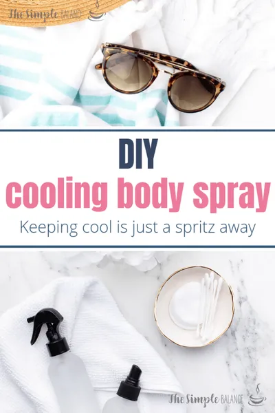 Cooling Body Spray - 3 homemade solutions that soothe your skin 14 a towel and sunglasses with a spray bottle and cotton swabs