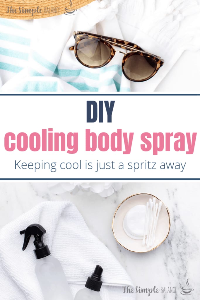 Cooling Body Spray - 3 homemade solutions that soothe your skin 13 a towel and sunglasses with a spray bottle and cotton swabs