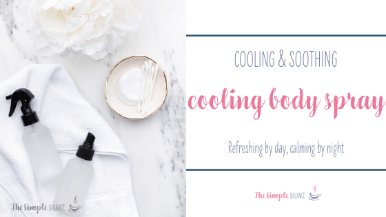 Cooling Body Spray - 3 homemade solutions that soothe your skin 1 a white flower next to a bottle of liquid