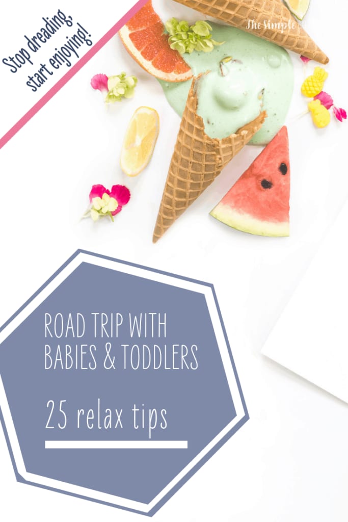 a poster of a road trip with ice cream and fruit